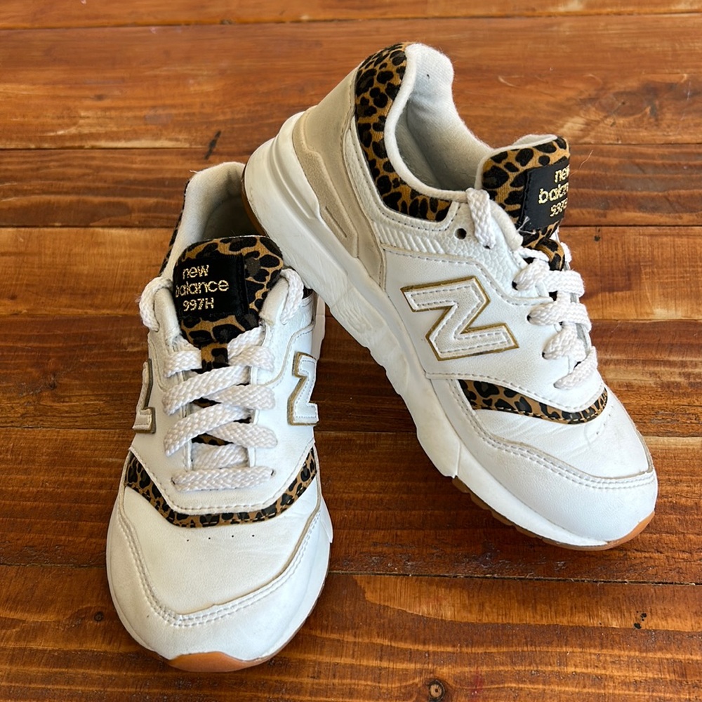 Little Girls, new balance, 997H sneakers leopard white